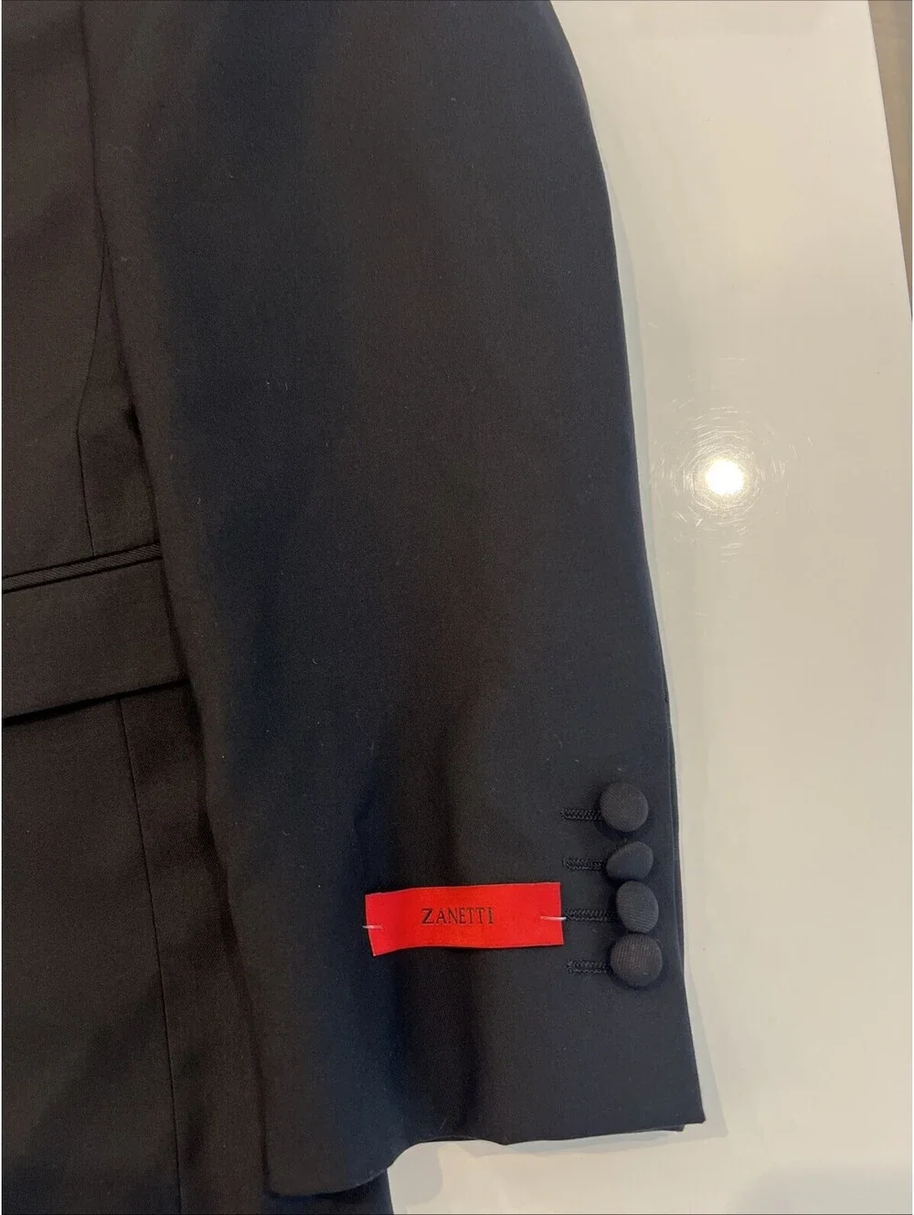 $425 Zanetti  Jacket Tuxedo Black Men’s 46 R NEW
